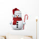 Snowman with Santa Hat Wall Decal