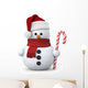 Snowman with Santa Hat Wall Decal