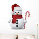 Snowman with Santa Hat Wall Decal