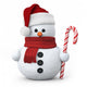 Snowman with Santa Hat Wall Decal