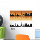 Paris Skyline Orange Editable Wall Decal