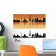 Paris Skyline Orange Editable Wall Decal