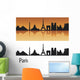 Paris Skyline Orange Editable Wall Decal