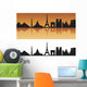 Paris Skyline Orange Editable Wall Decal