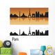Paris Skyline Orange Editable Wall Decal