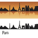 Paris Skyline Orange Editable Wall Decal
