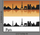 Paris Skyline Orange Editable Wall Decal
