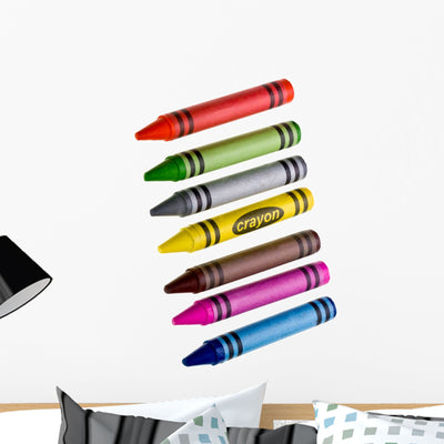 Wax Crayons White Wall Decal shown on a wall