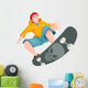 Illustration Teenager Playing Skateboard Wall Decal