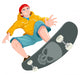 Illustration Teenager Playing Skateboard Wall Decal
