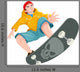 Illustration Teenager Playing Skateboard Wall Decal