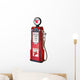 Antique Gas Pump with Wall Decal