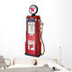 Antique Gas Pump with Wall Decal