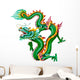 Green Dragon White with Wall Decal