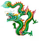 Green Dragon White with Wall Decal