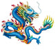 Blue Dragon White with Wall Decal
