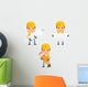Cartoon Construction Worker 3 Wall Decal Set