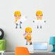 Cartoon Construction Worker 3 Wall Decal Set