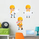 Cartoon Construction Worker 3 Wall Decal Set