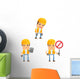 Cartoon Construction Worker 1 Wall Decal Set