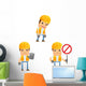 Cartoon Construction Worker 1 Wall Decal Set
