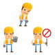 Cartoon Construction Worker 1 Wall Decal Set
