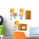 Funny Cartoon Builder Wall Stickers Wall Decal