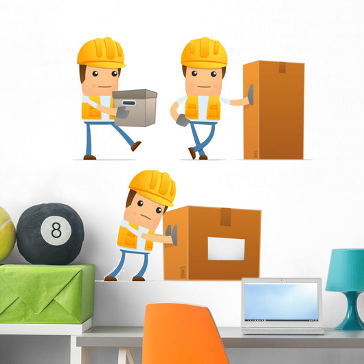 Funny Cartoon Builder Wall Stickers Wall Decal