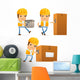 Funny Cartoon Builder Wall Stickers Wall Decal
