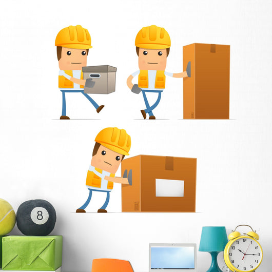 Funny Cartoon Builder Wall Stickers Wall Decal