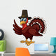 Waving Cartoon Thanksgiving Turkey Wall Decal