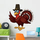 Waving Cartoon Thanksgiving Turkey Wall Decal