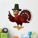 Waving Cartoon Thanksgiving Turkey Wall Decal