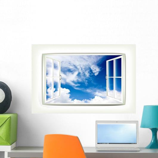 Cloudy Window Wall Decal