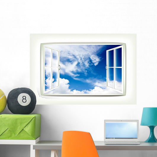 Cloudy Window Wall Decal