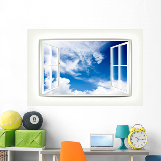 Cloudy Window Wall Decal