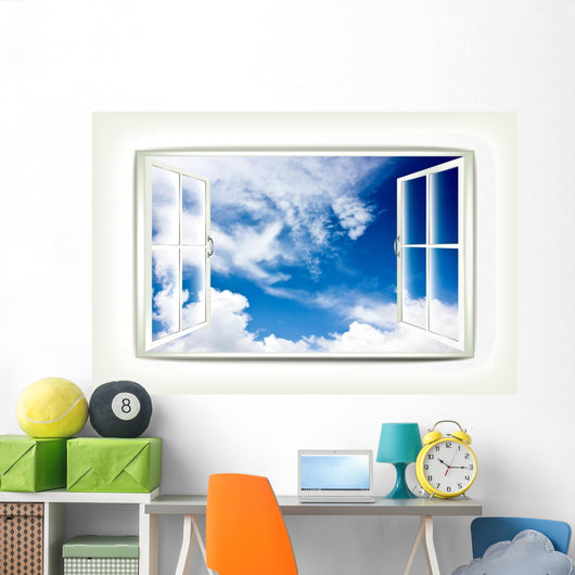 Cloudy Window Wall Decal