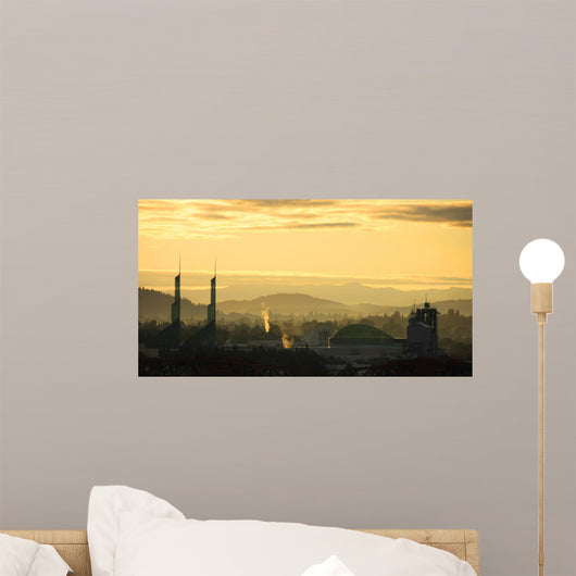 Dawn Light Portland Skyline Wall Decal