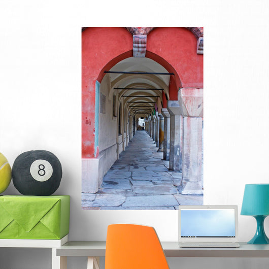 Aged Archway Old Houses Wall Decal