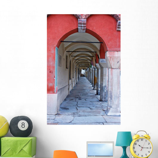 Aged Archway Old Houses Wall Decal