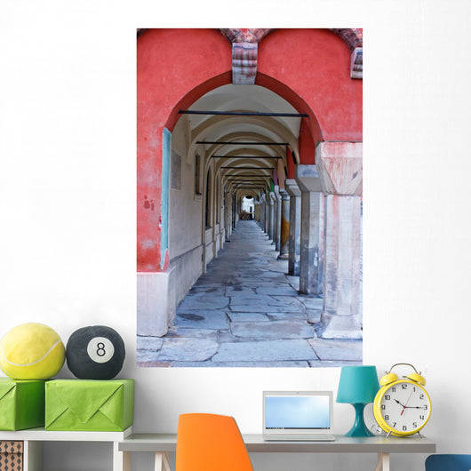 Aged Archway Old Houses Wall Decal