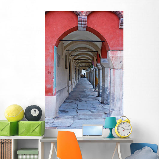 Aged Archway Old Houses Wall Decal