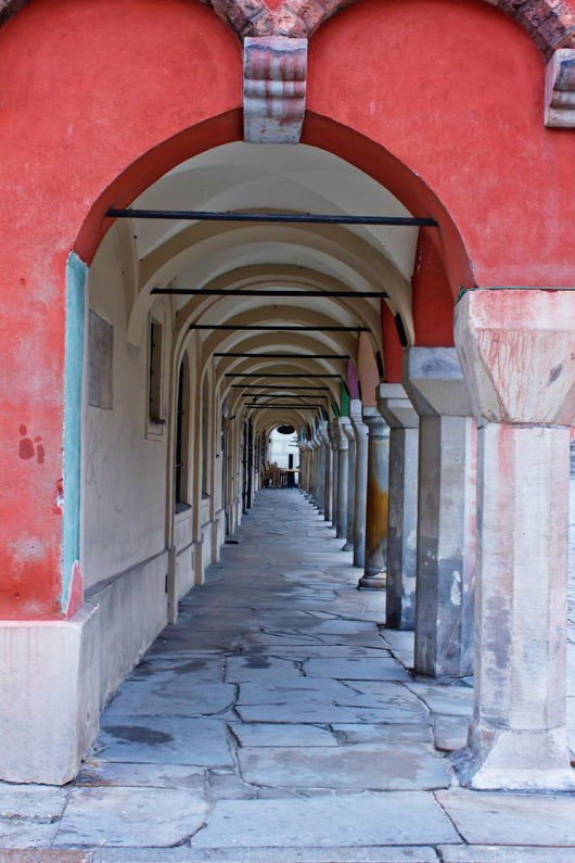 Aged Archway Old Houses Wall Decal