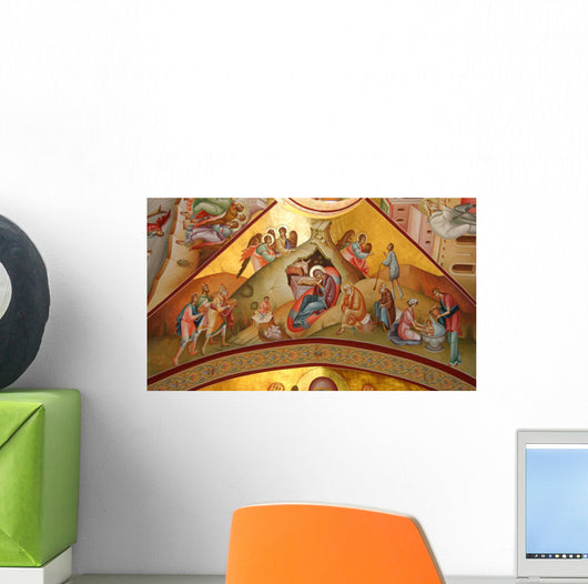 Fresco Nativity Orthodox Monastery Wall Decal