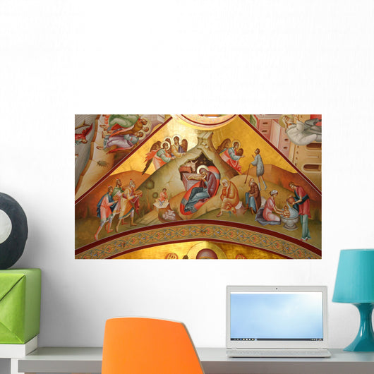 Fresco Nativity Orthodox Monastery Wall Decal