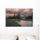 Sunset Over Mountain River Wall Decal