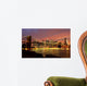 Brooklyn Bridge with city skyline at night Wall Mural