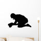 Silhouette American Football Holder Wall Decal