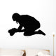 Silhouette American Football Holder Wall Decal
