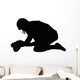 Silhouette American Football Holder Wall Decal